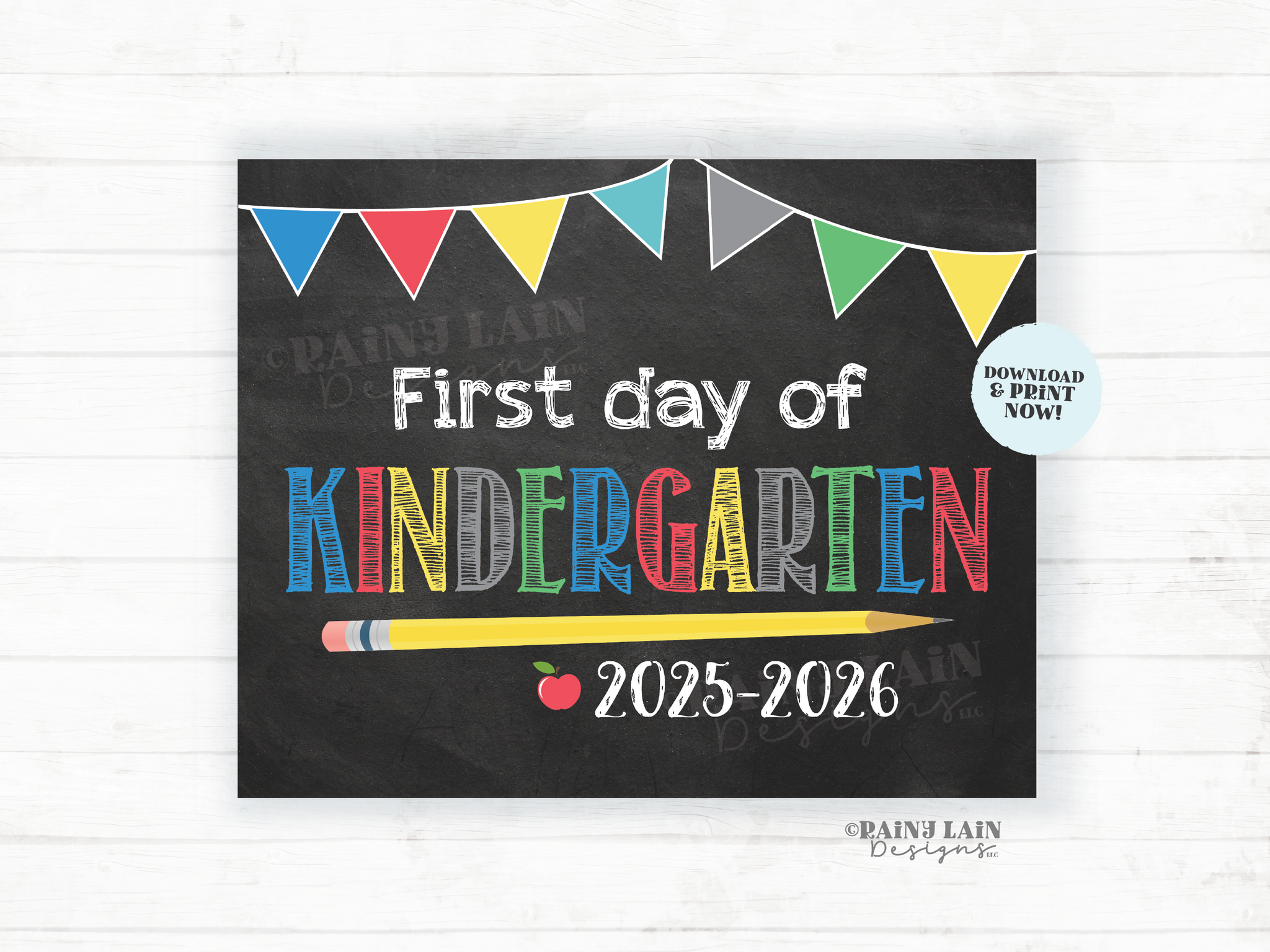 First Day of Kindergarten Sign Boy Printable First Day of School Sign Back to School Chalkboard Sign 1st Day of School Instant Download