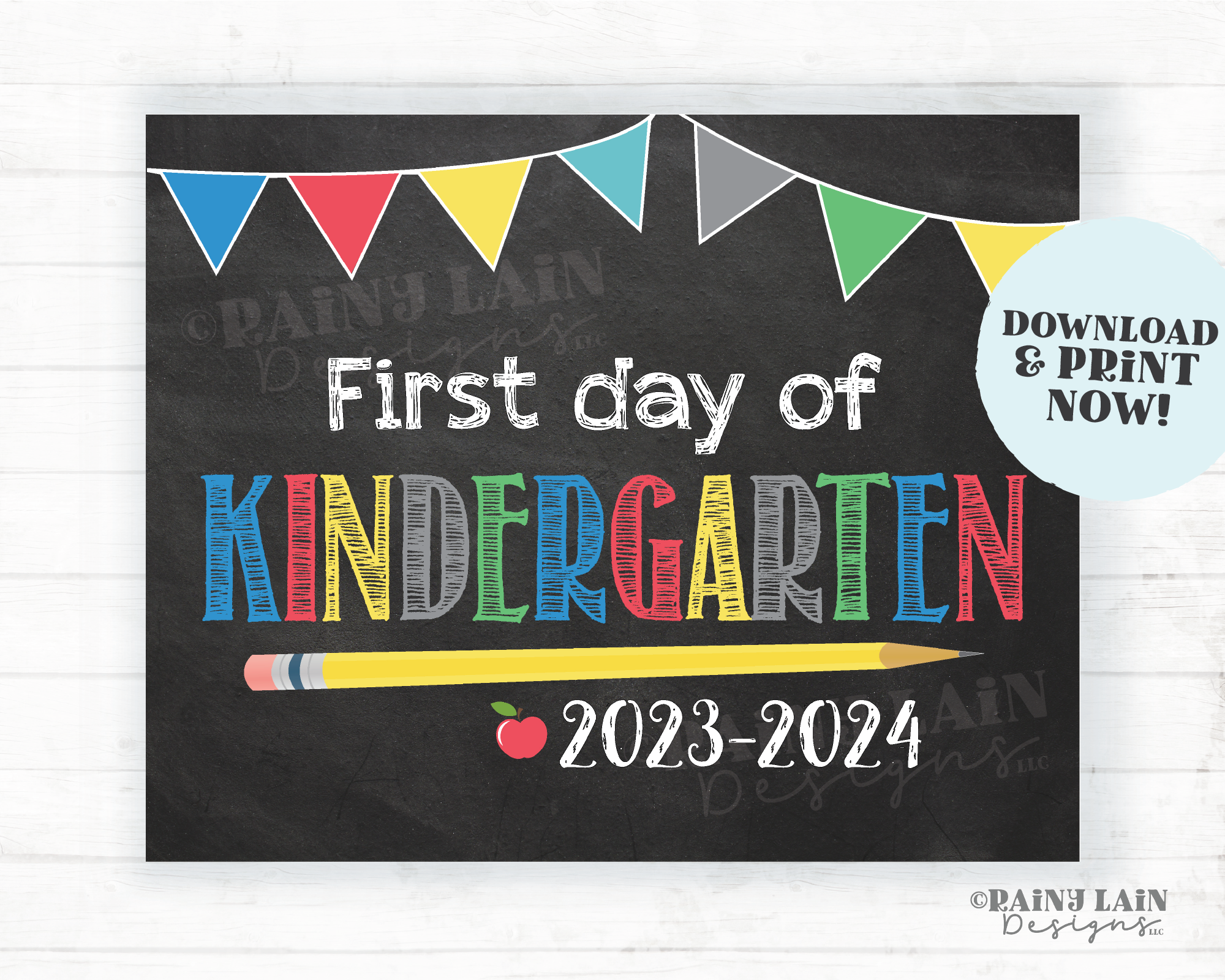 First Day of Kindergarten Sign Boy Printable First Day of School Sign Back to School Chalkboard Sign 1st Day of School Instant Download