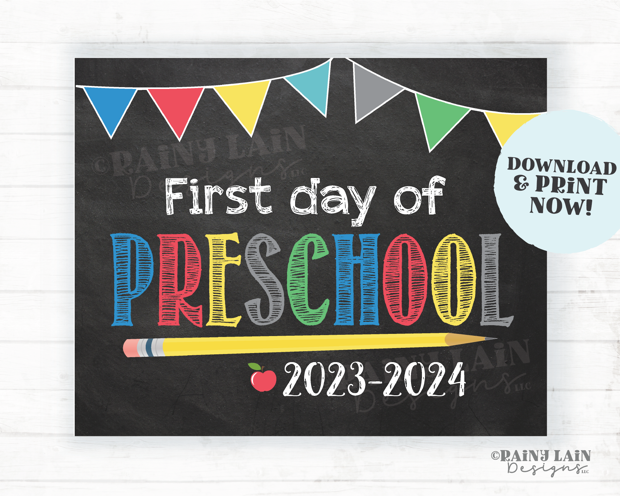 First Day of Preschool Sign Boy Printable First Day of School Sign Back to School Chalkboard Sign 1st Day of School Instant Download
