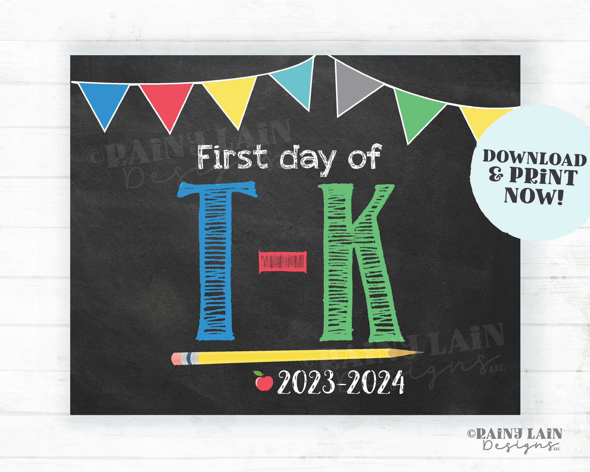 First Day of T-K Sign Boy Printable First Day of School Sign Back to School Chalkboard Sign 1st Day of School Transitional Kindergarten