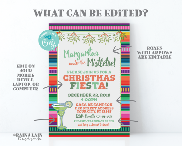 Margaritas Under the Mistletoe Invitation Mistletoe and Margaritas Invite Christmas Holiday Fiesta Salt and Lime
