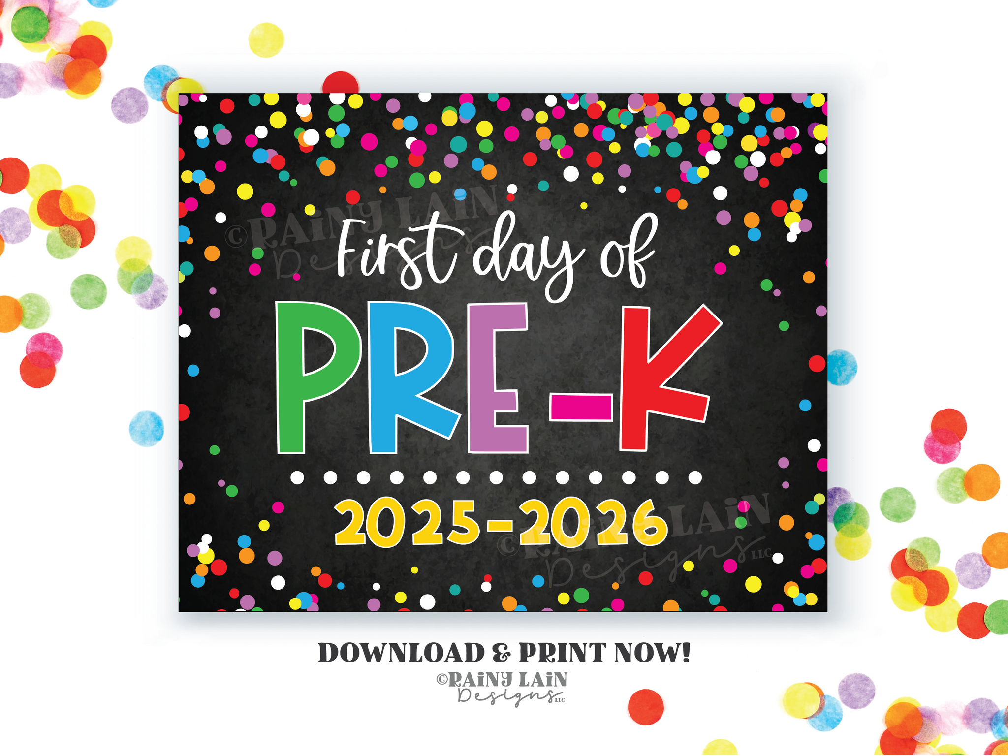 Back to School Downloadable Sign, First Day of Pre-K Sign, Printable School Sign, Back to School Picture Sign, Downloadable Sign