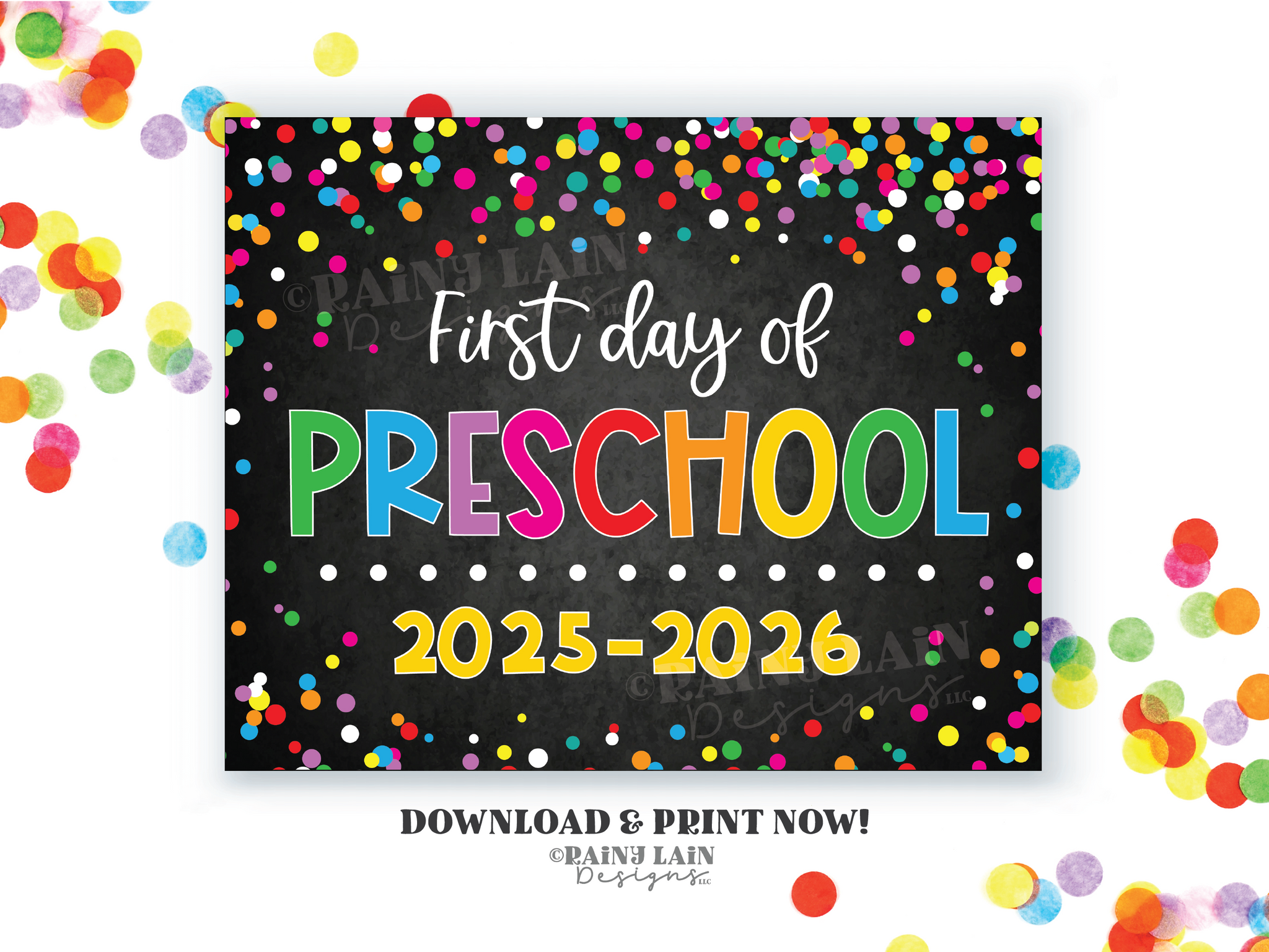Back to School Downloadable Sign, First Day of Preschool Sign, Printable School Sign, Back to School Picture Sign, Downloadable Sign