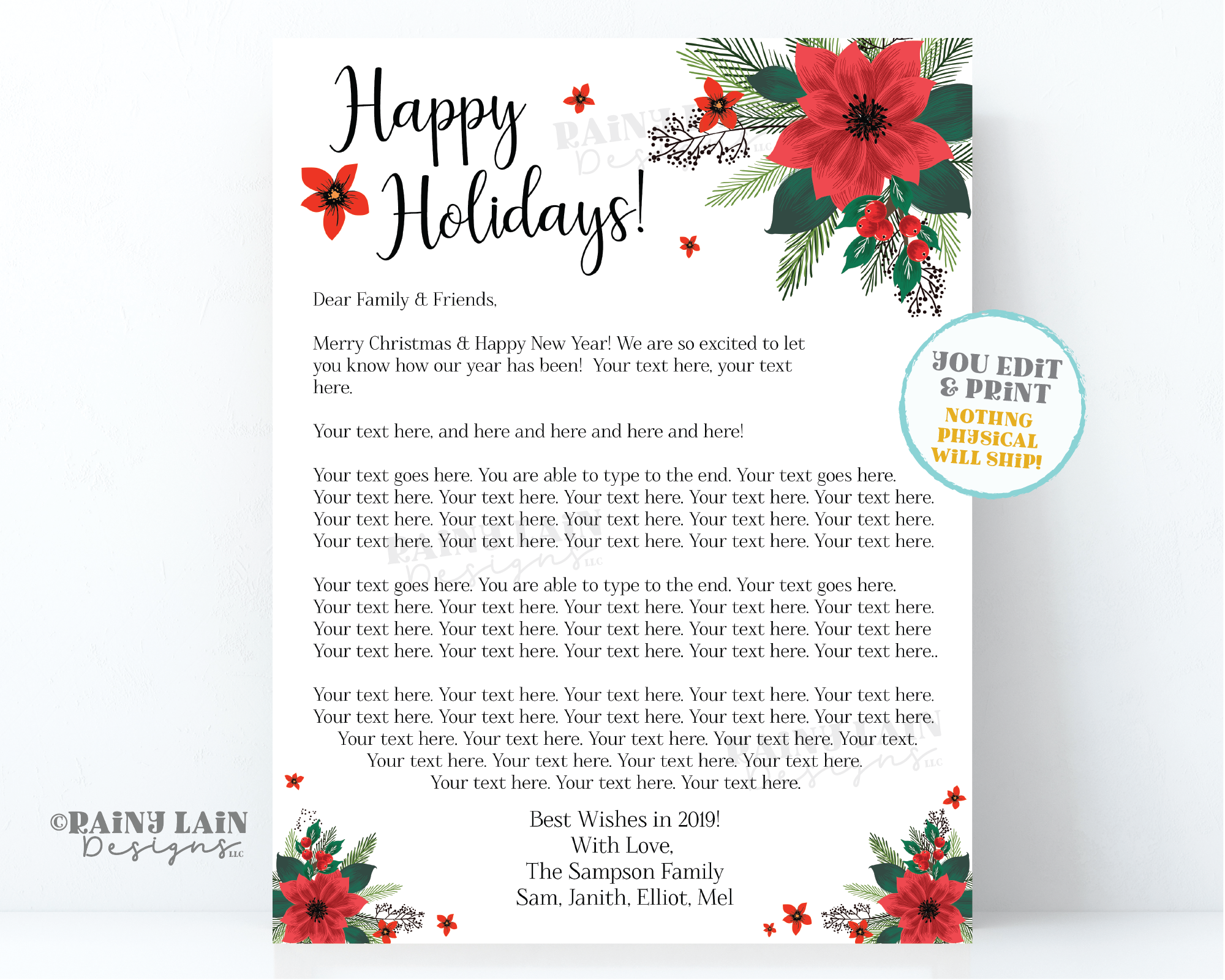 Year in Review Template Editable Christmas Newsletter Card Insert Happ – Rainy Lain Designs LLC year-in-review-template-editable-christmas-newsletter-card-insert-happ-rainy-lain-designs-llc