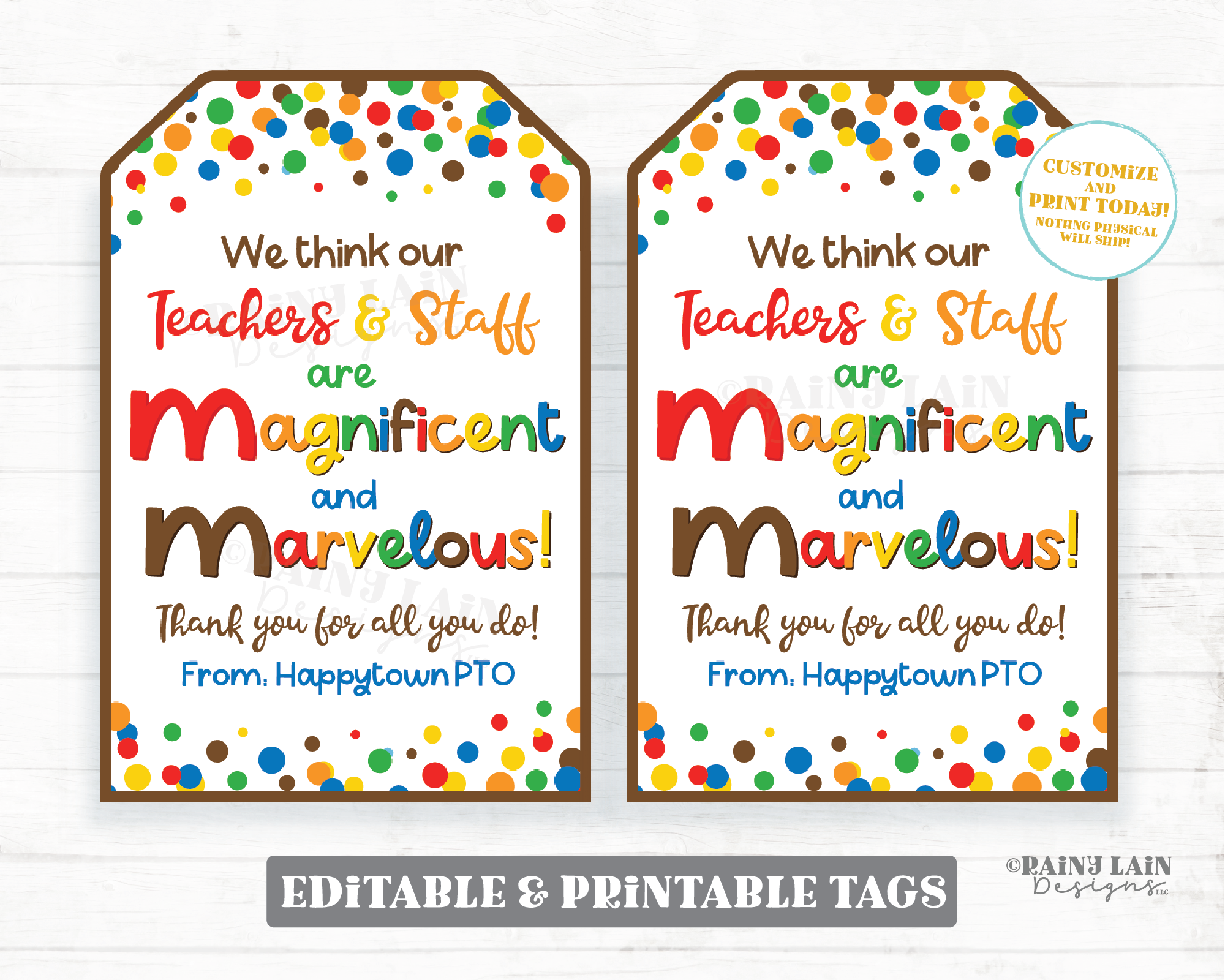 Magnificent & Marvelous Tag Ms Chocolate Teacher Gift Thank you Employee Appreciation Staff Room Candy PTO School Lounge Candies