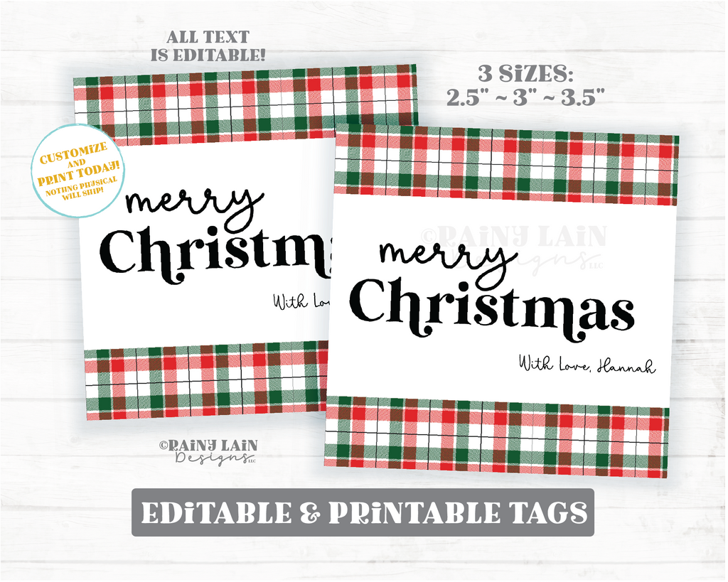 Christmas Gift Tags, Simple Holiday Gift Tags