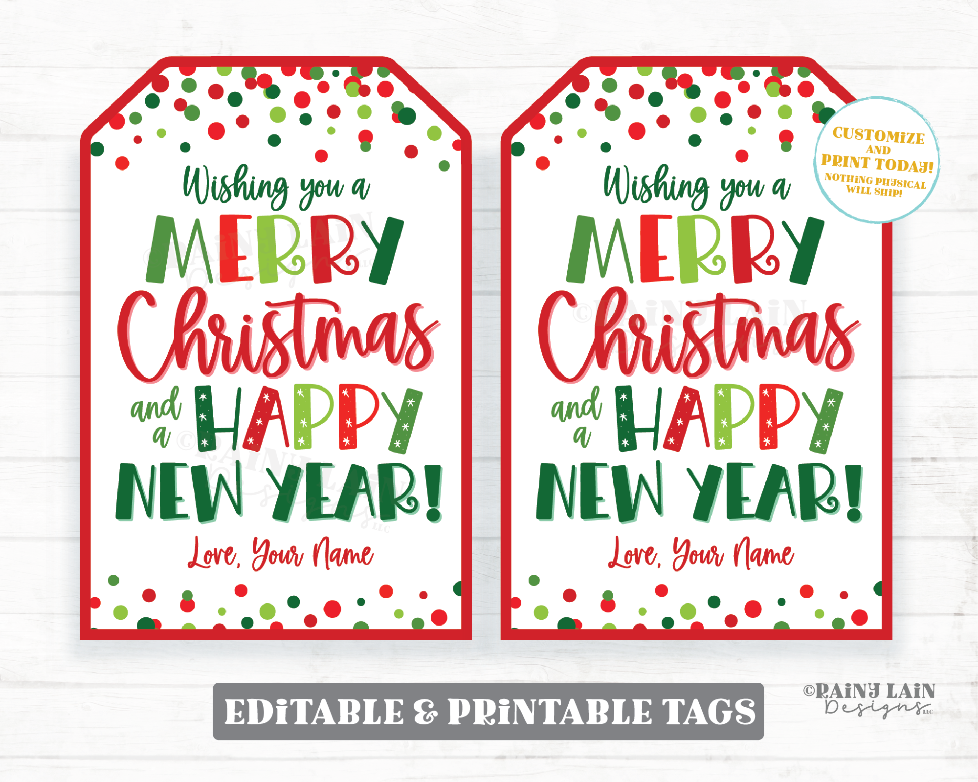 Happy New Year Gift Tags Printable