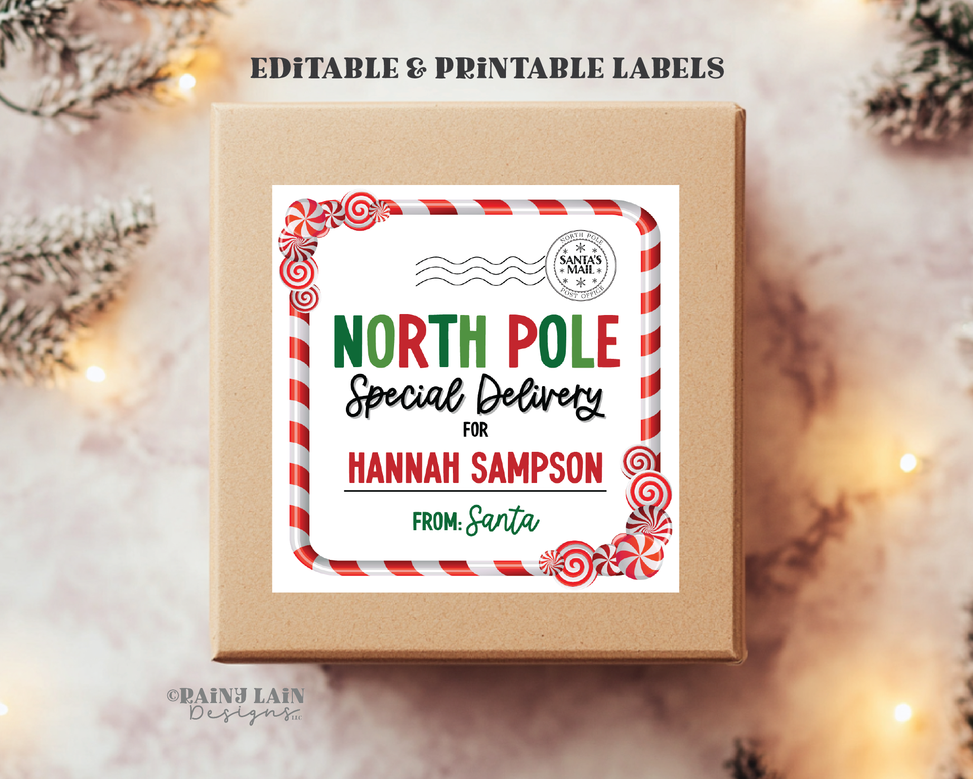 editable-christmas-label-from-santa-gift-sticker-north-pole-special-rainy-lain-designs-llc for Customizable Free Printable Editable Christmas Gift Tags From Santa Editable Christmas Label, From Santa Gift Sticker, North Pole Special – Rainy Lain Designs LLC for Customizable Free Printable Editable Christmas Gift Tags From Santa