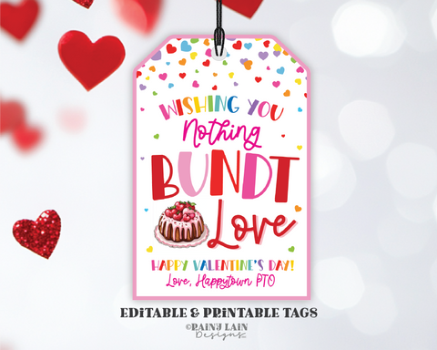 Bundt Cake Tag, Work Valentine, Employee, Client Valentine Customer Appreciation, Staff, Client Appreciation Valentine's Day, Teacher, PTO