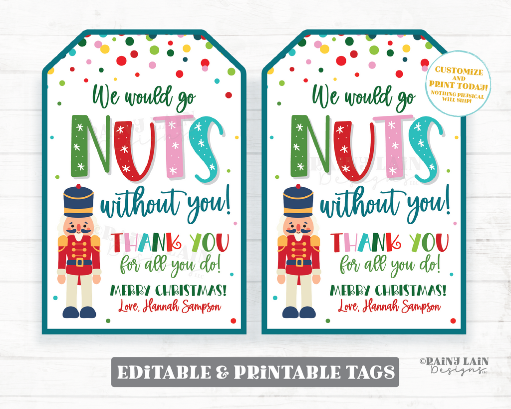 Printable Nuts Christmas Tag Printable Nuts Christmas Tag