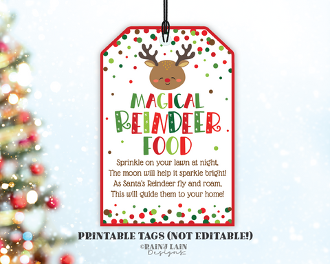 Magical Reindeer Food Tags, Reindeer Magic Food, Santa, Elf Printable Christmas Eve Box, Digital Download