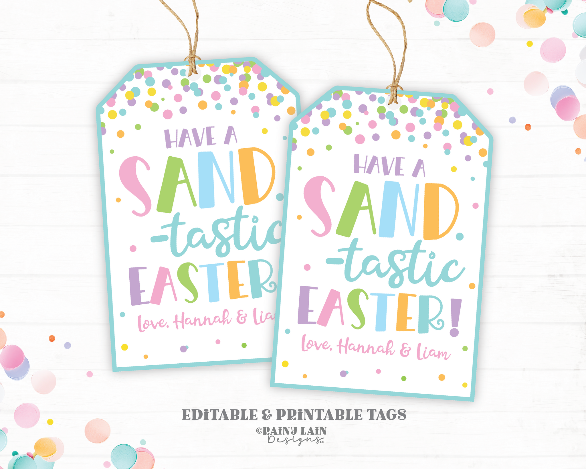 Sand-tastic Easter Tag, Editable Play Sand Gift Tag, Classroom, Kids Printable, Non-Candy, Digital Download