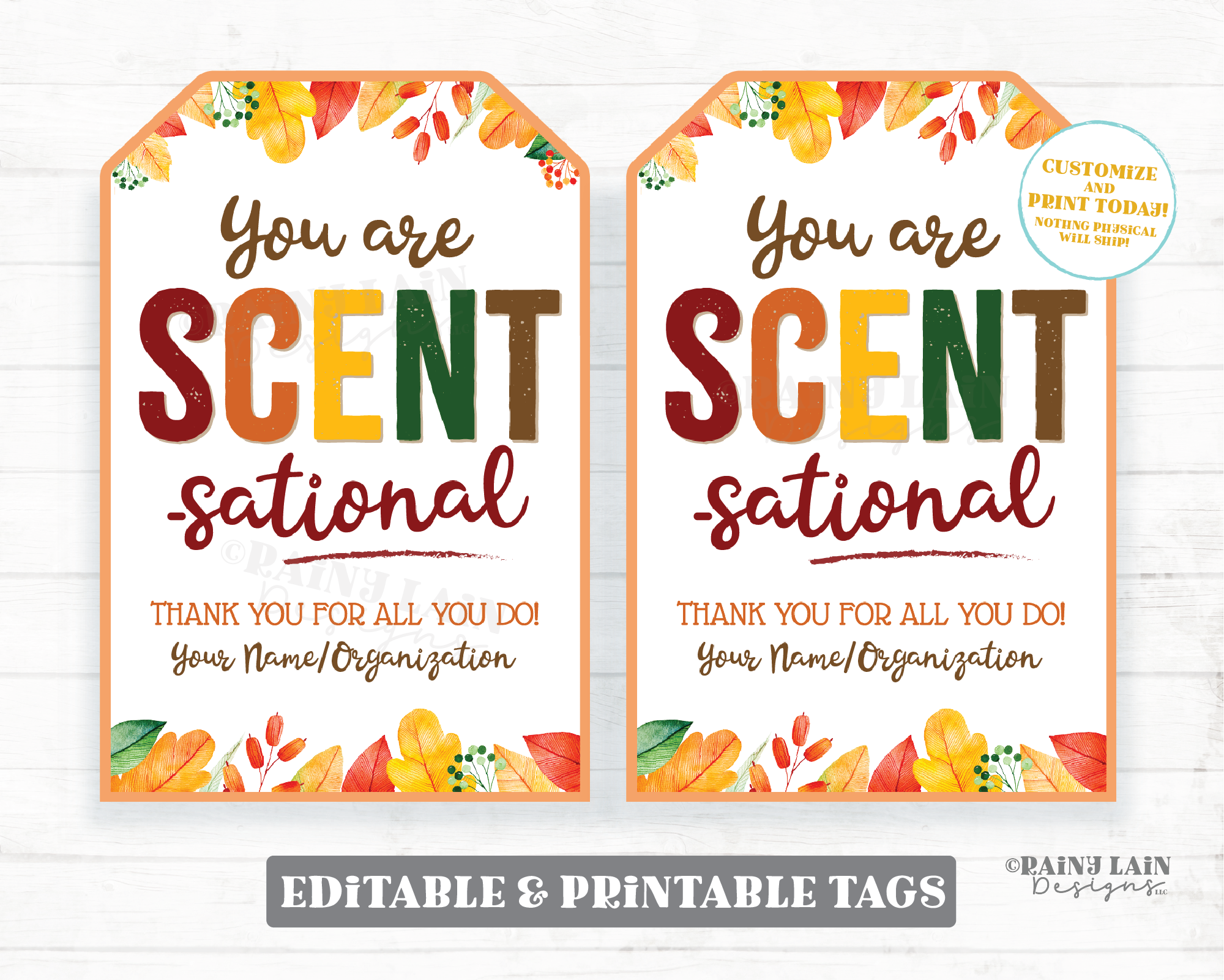You are Scent-sational Tag Fall Autumn Thanksgiving Gift Staff Appreciation Teacher Thank you Potpourri Candle Handmade Bath Essential Oil
