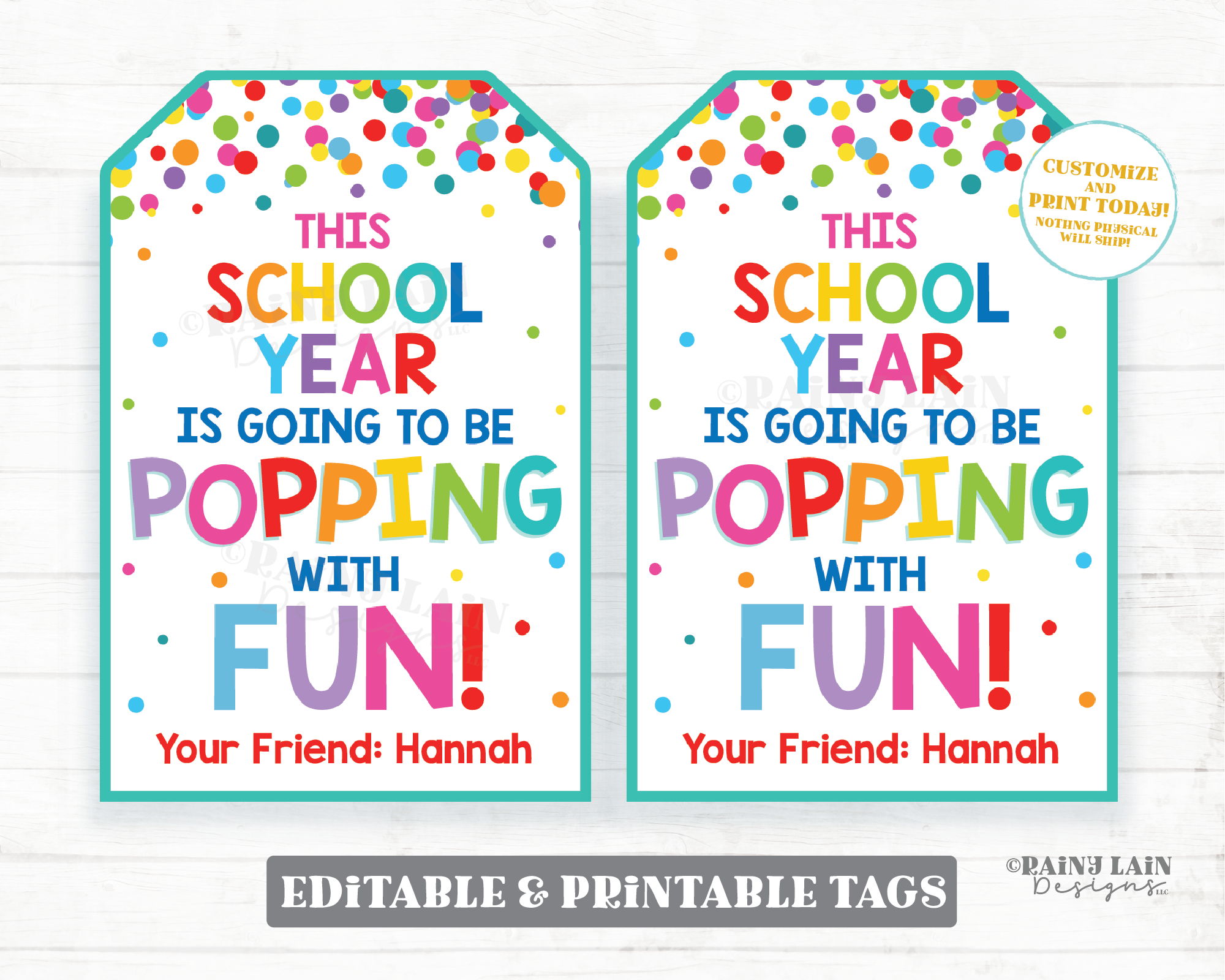 This School Year is going to be Popping with Fun Tag Back to School Gift Popcorn Pop Fidget Classroom Printable Student From Teacher Favor
