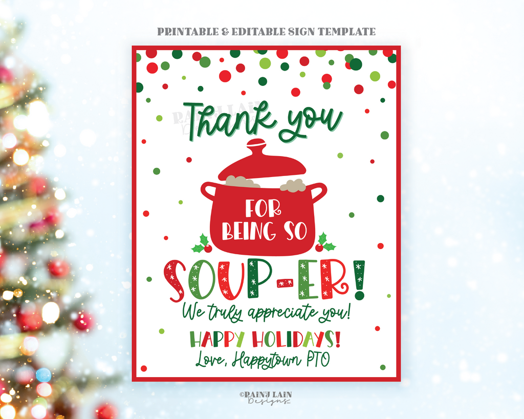 christmas-soup-sign-soup-er-staff-editable-super-staff-teacher-empl-rainy-lain-designs-llc for Christmas Potluck Invitation Template Free Printable Christmas Soup Sign, Soup-er Staff, Editable Super Staff Teacher, Empl – Rainy Lain Designs LLC for Christmas Potluck Invitation Template Free Printable