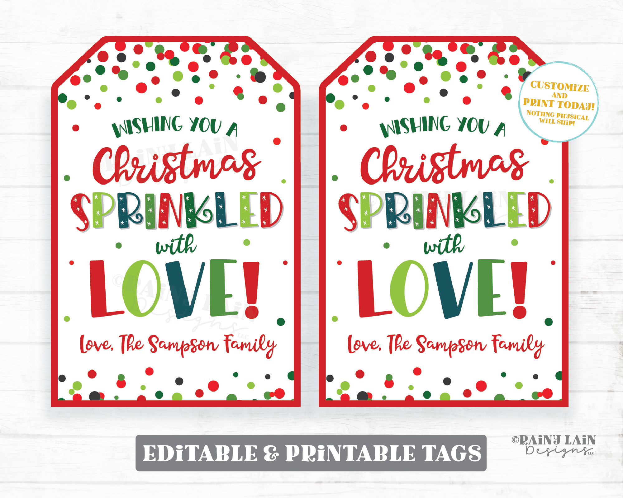 Sweet Sprinkle Cupcake Printable Favor Tags (Instant Download)