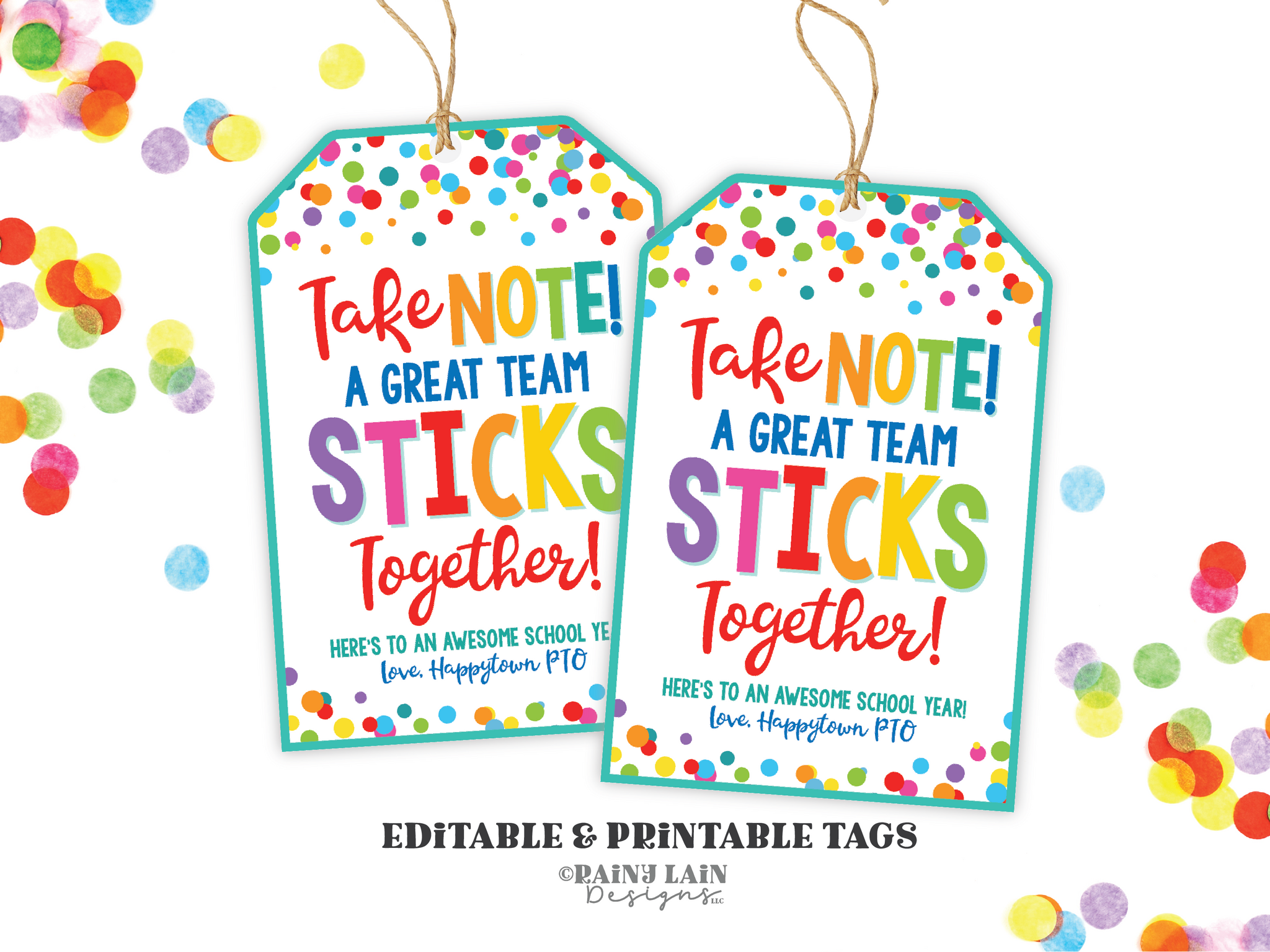First day of School Teacher Gift Ideas, Take Note, Sticky Notes, Notebook, Back To School Teacher Gift Tag From PTO