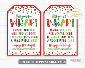 This Year's a Wrap Gift Tag Christmas Holiday Blanket Throw Wrapping Paper Thank You for all you've done to make this year a successful one