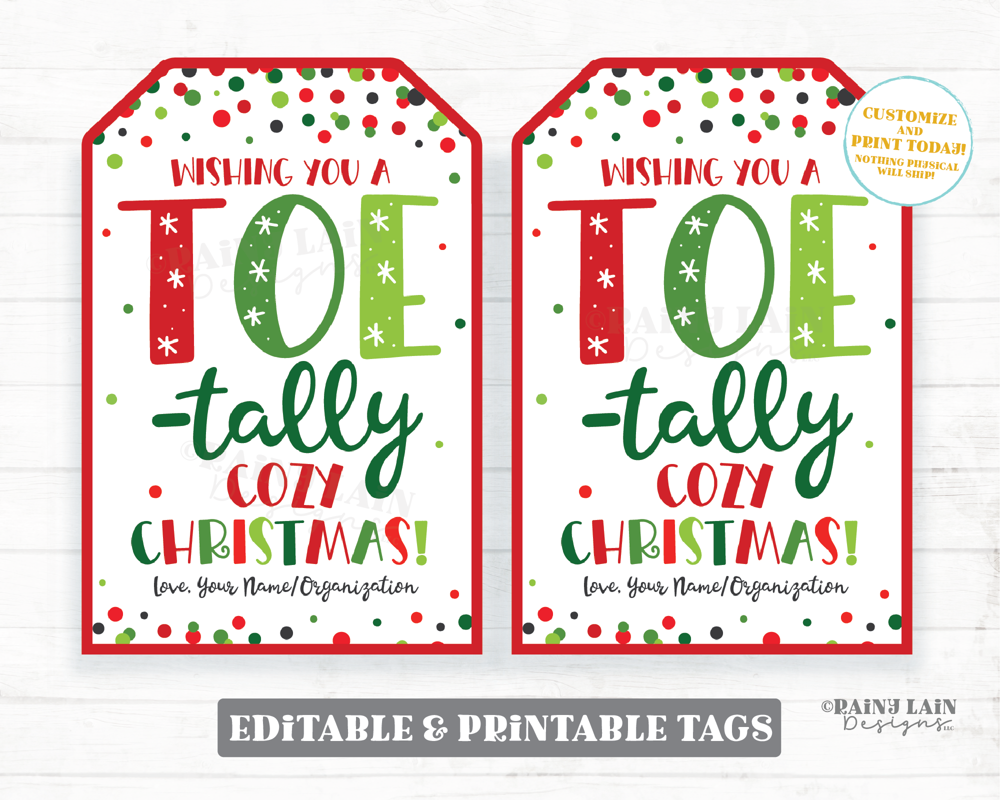 toe tallycozy christmasconfetti image toe-tally cozy christmas gift tag fuzzy socks pedicure nail polish