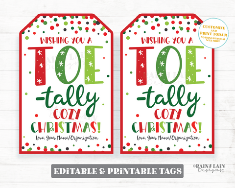 Toe-Tally Cozy Christmas Gift Tag Fuzzy Socks Pedicure Nail Polish Manicure Set Holiday Gift Friend Daycare Teacher Staff Spa