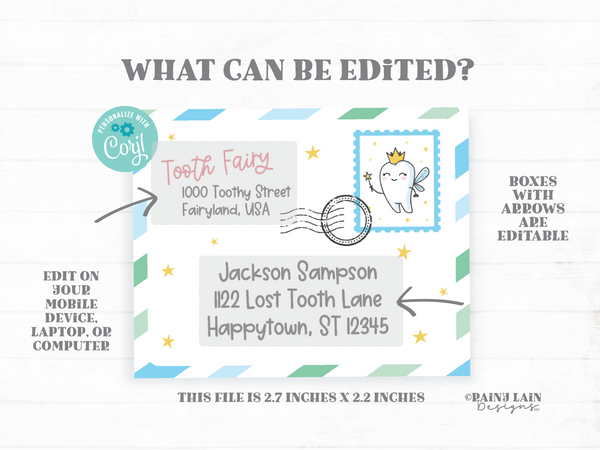 Tooth Fairy Letter Kit, MINI Editable Tooth Fairy Kit Boy, Printable, Receipt, Envelope, Template, Lost Tooth Note from Tooth Fairy