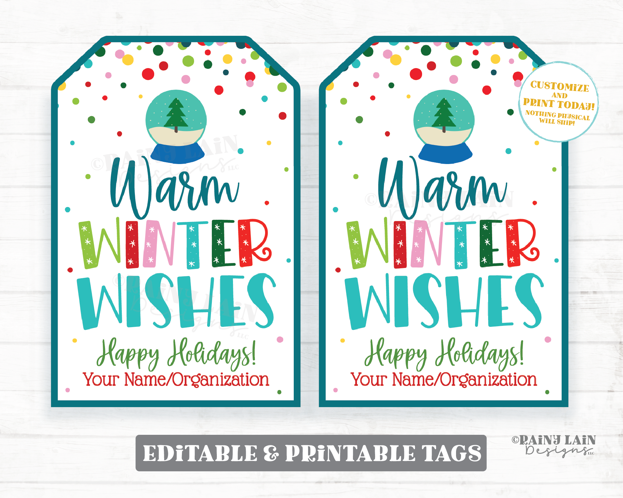 Warm Winter Wishes Tag Holiday Treat Thank you Christmas Appreciation Gift Favor Employee Company Staff Teacher Cozy Warmer Socks Scarf
