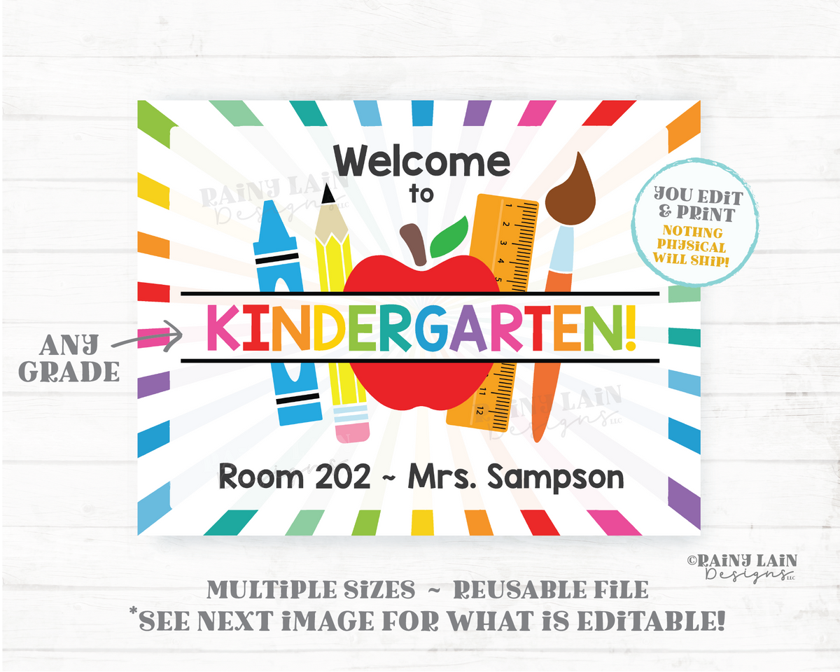 Classroom Welcome Sign, Any Grade, Classroom Decoration, Printable Tea ...