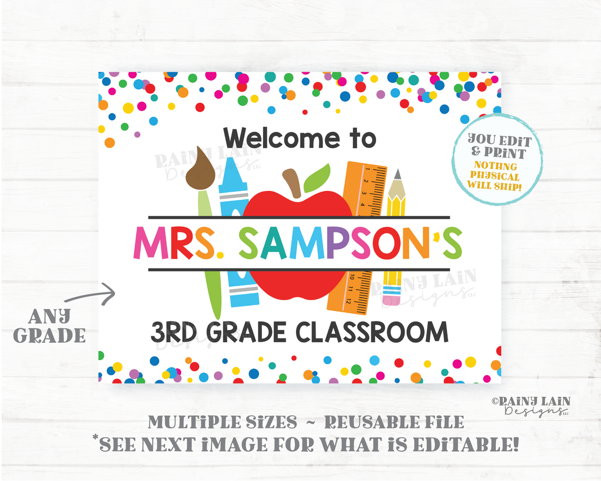 Editable Classroom Welcome Sign, Classroom Decoration, Printable Teach ...