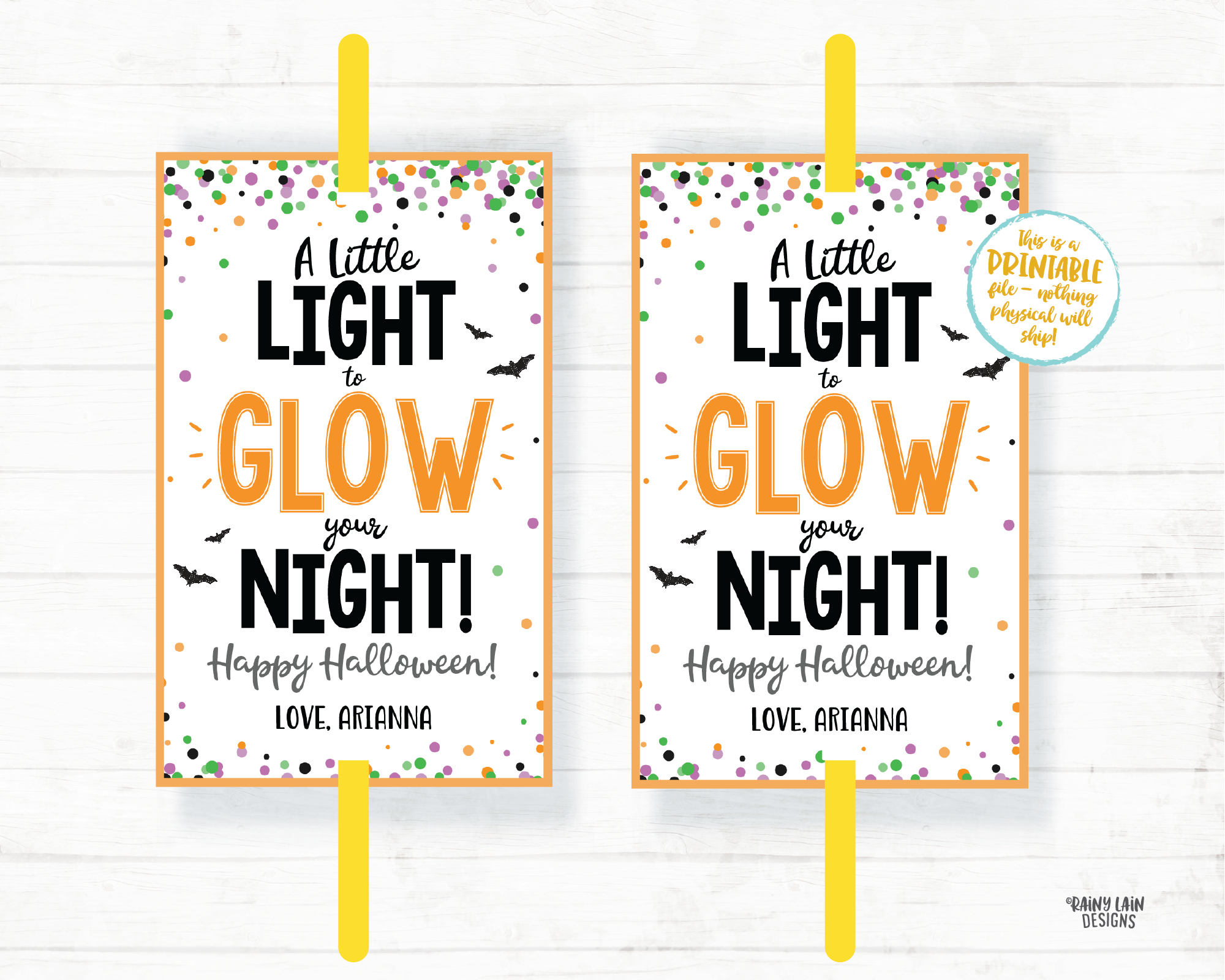 a-little-light-to-glow-your-night-halloween-glow-stick-tag-glow-stick-rainy-lain-designs-llc for Free Halloween Glow Stick Printable A little Light to Glow Your Night Halloween Glow Stick Tag, Glow Stick – Rainy Lain Designs LLC for Free Halloween Glow Stick Printable