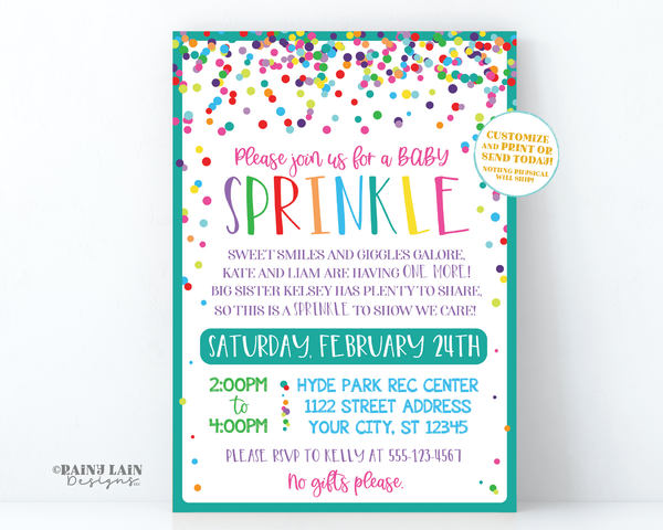 Editable Baby Sprinkle Invite Girl Sprinkle Ideas Baby Sprinkle Shower Twinkle Twinkle Oh Boy Gender Neutral Printable Invitation Digital