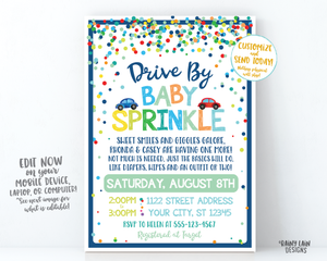 Baby Sprinkle Drive By Invite Boy Drive By Baby Sprinkle Invitation, Sprinkle Drive By Parade Invite, Social Distancing Sprinkle Car Parade