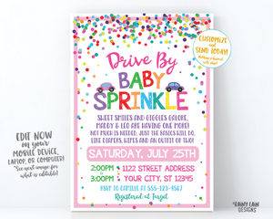 Drive By Baby Sprinkle Invitation Baby Sprinkle Drive By Invite Girl Sprinkle Drive By Parade Invite Girl Social Distancing Sprinkle Girl