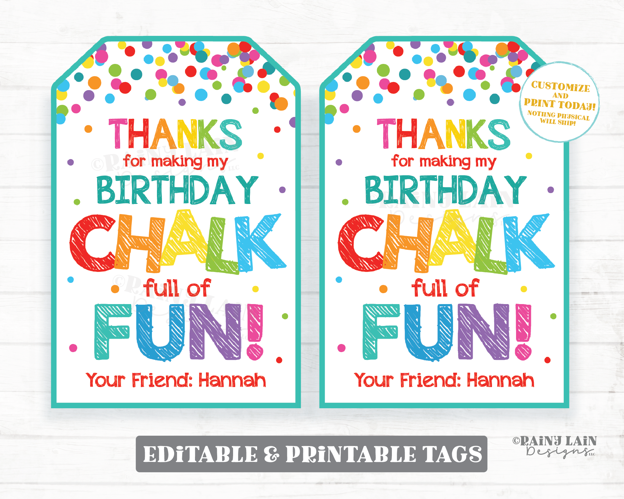 Thanks for making my birthday Chalk full of Fun Chalk birthday favor tags sidewalk chalk party favor tags chalk gift tag celebrating with me