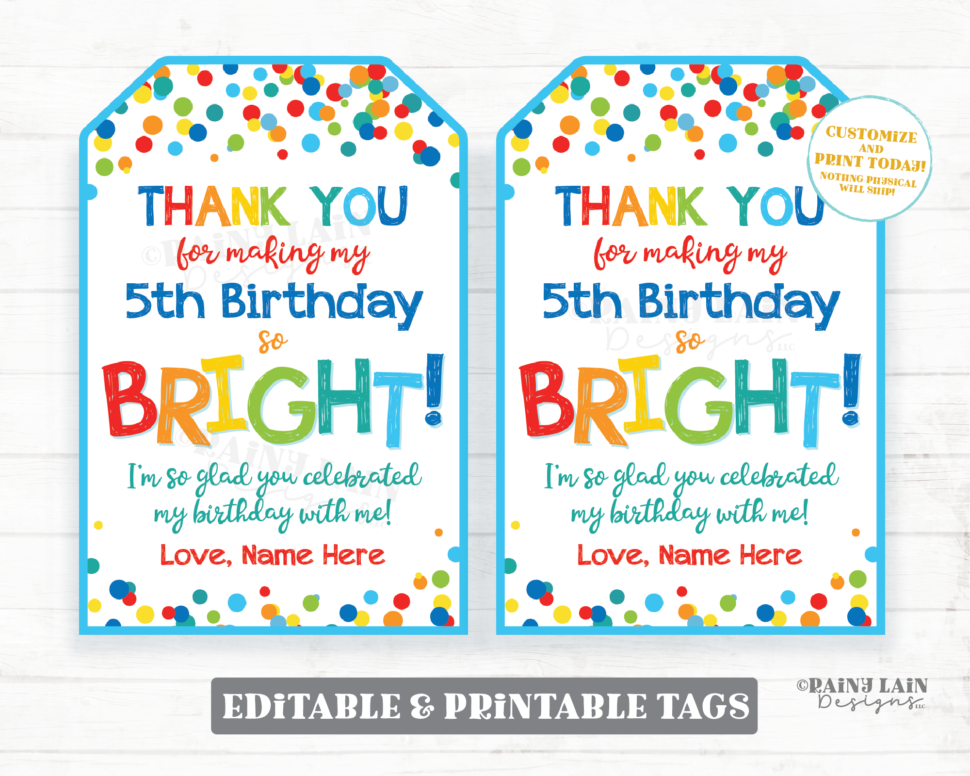 Thanks for Making My Birthday Bright Tag Finger Light Sunglasses Glow Stick Sun Summer Bright Brighten School Party Birthday Party Favor