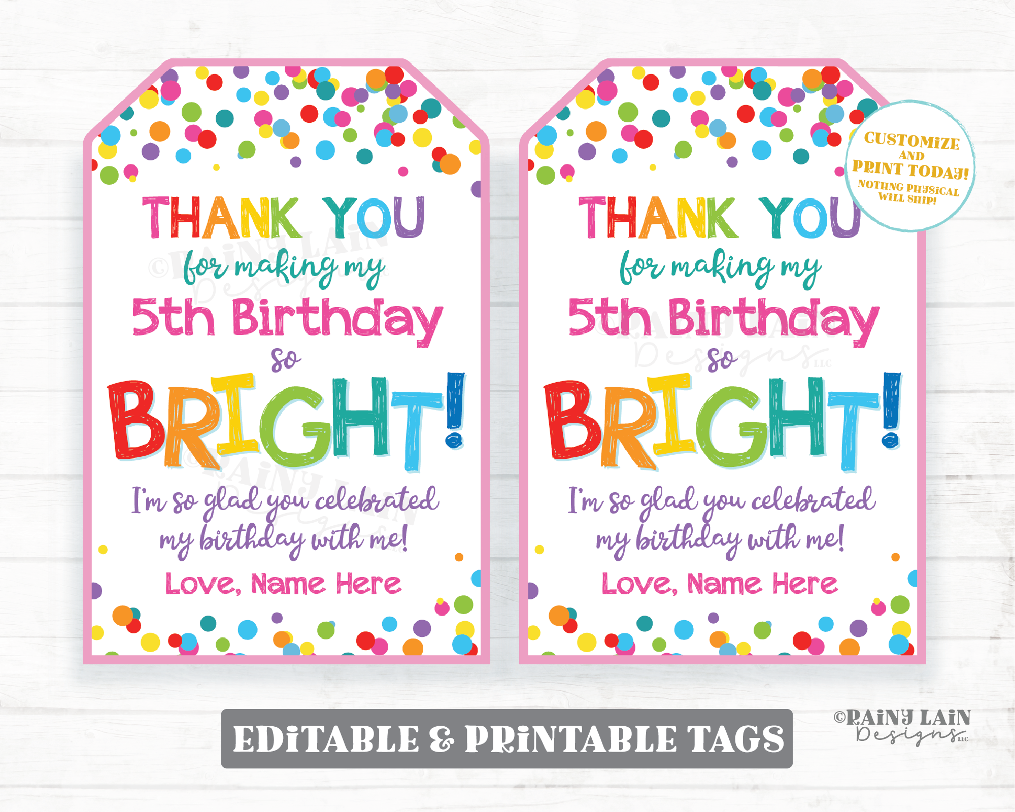 Thanks for Making My Birthday Bright Tag Sunglasses Glow Stick Finger Light Sun Summer Bright Brighten Birthday Party Favor School Party