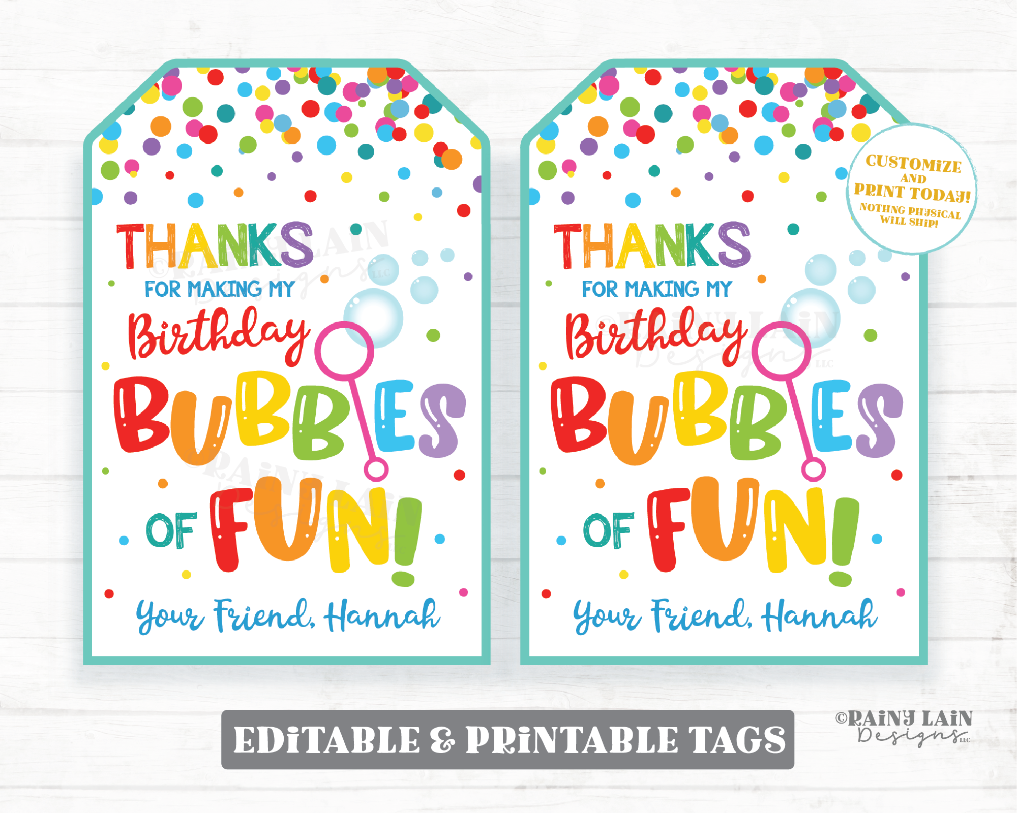 Thanks for making my birthday Bubbles of Fun Tag Bubbles Birthday favor tags bubbles party favor tags bubble tags school party favor tag