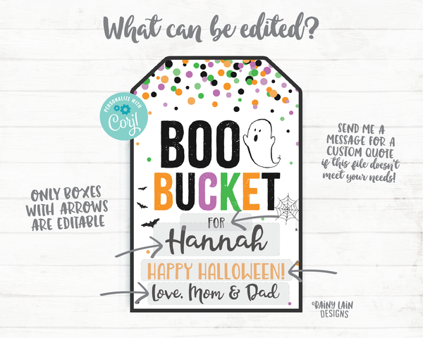Boo Bucket Tags Halloween Favor Tags Halloween Boo Basket 2020 Halloween Printable Halloween Gift Tag Editable Social Distancing Pandemic