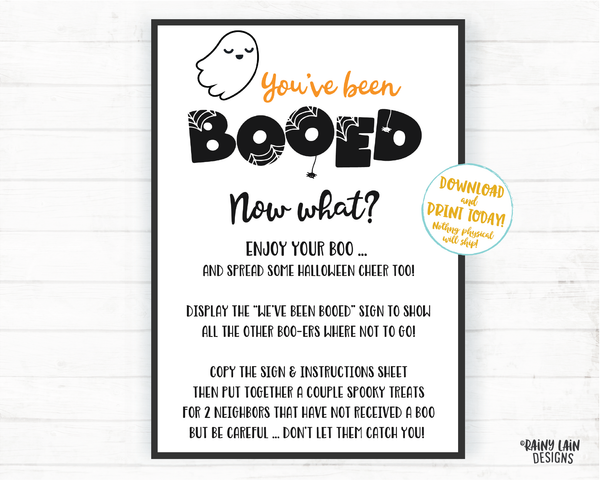 You've Been BOOed Set, BOO Tags, BOOed Instructions, We've been BOOed Sign, Halloween BOOed Printable Set BOOed Neighborhood game BOOed game