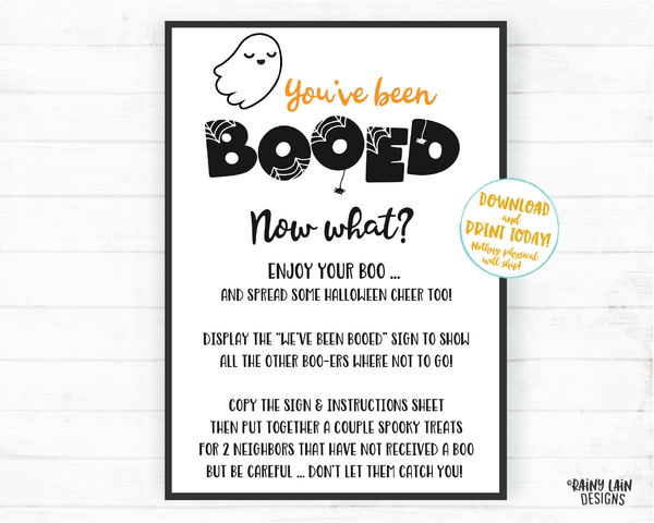 You've Been BOOed Instructions We've been BOOed Sign Halloween BOOed Printable Set, Ghost Sign Neighborhood game Halloween Boo Set Printable