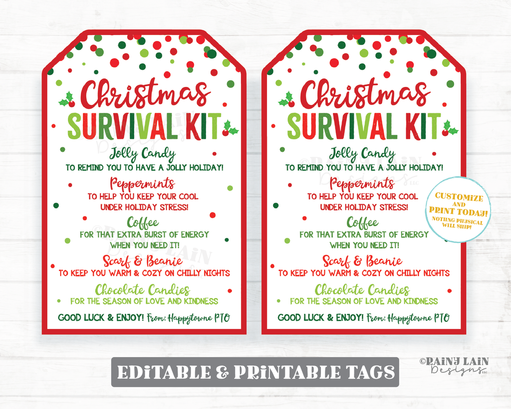 Christmas Survival Kit Tag Treat Thank you Holiday Appreciation Gift F – Rainy Lain Designs LLC christmas-survival-kit-tag-treat-thank-you-holiday-appreciation-gift-f-rainy-lain-designs-llc