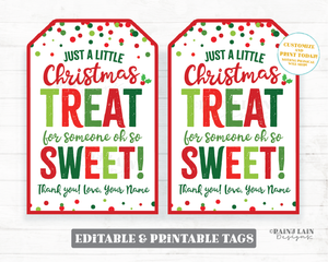 Christmas Treat for someone oh so Sweet Tag Holiday Appreciation Gift Tags Christmas Favor Employee Company Staff Teacher Thank you Treat