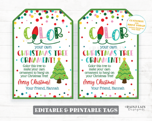 Color Your Own Christmas Tree Ornament Tag Make Create Wood Ornament Gift Markers Holiday Kids Craft Teacher to Student Classroom Preschool
