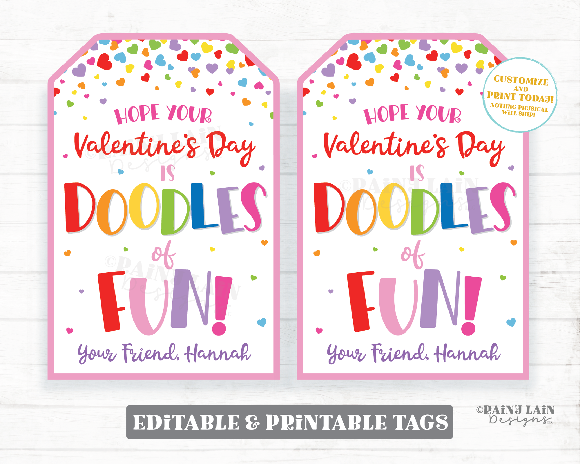Doodles of Fun Valentine Tag Sketch Game Drawing Pad Valentine's Day Gift Preschool Classroom Printable Kids Non-Candy Valentine Tag