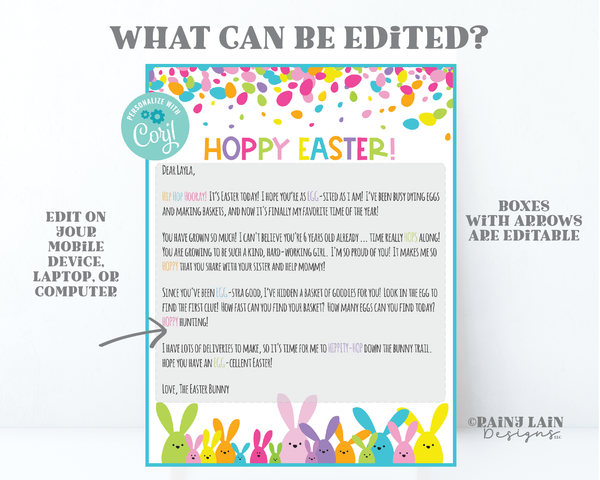 Easter Scavenger Hunt Easter Bunny Letter from the Easter Bunny Treasure Hunt for Kids Easter Egg Hunt Printable Kit Bunny Clue Cards Game