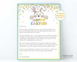 Easter Bunny Letter Editable Letter from the Easter Bunny Easter Printable Easter Egg Hunt Printables Easter Scavenger Hunt Printable