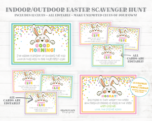 Easter Scavenger Hunt Easter Treasure Hunt Easter Egg Hunt Printables Bunny Clues Notes from the Easter Bunny Scavenger Hunt Printable