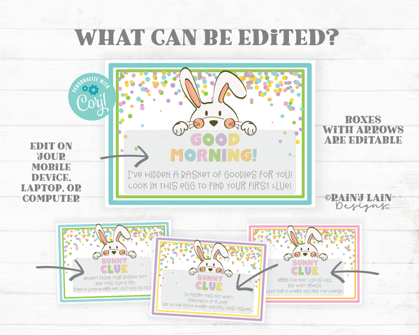Easter Scavenger Hunt Easter Treasure Hunt Easter Egg Hunt Printables Bunny Clues Notes from the Easter Bunny Scavenger Hunt Printable