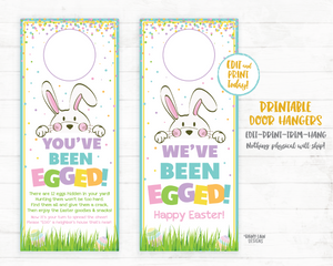 You've Been Egged Door Hangers Printable You've Been Egged Sign, Easter Printable Easter Activity, Social Distancing Egg Hunt Activity