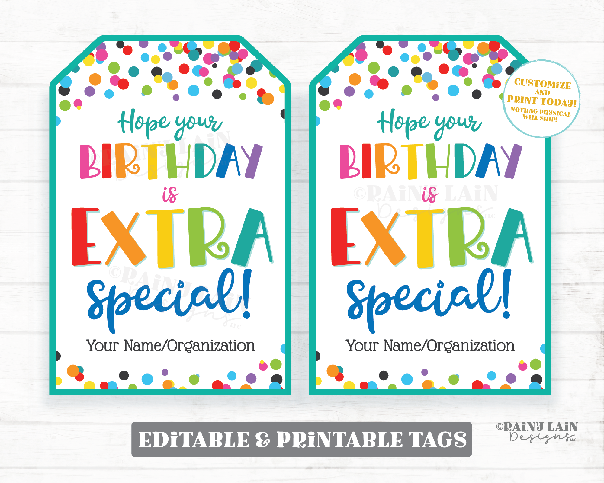 Hope Your Birthday is Extra Special Tag Birthday Gift Tag Gum Printable Kids Printable From Teacher Student Classroom Party Editable Tag