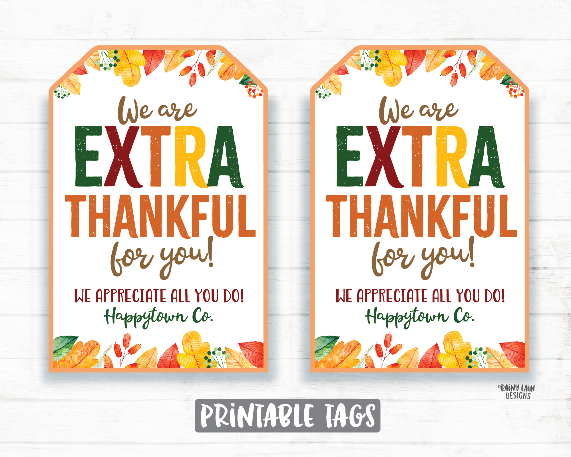 Extra Thankful For You Tags, Gum Tags, Mint Tags, Thanksgiving Tags, Fall Appreciation Tags, Teacher Appreciation, Coach Thank you, Gift Tag